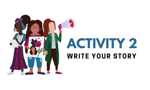 Picture of an activity card used in the study (Activity 2: Write Your Story)